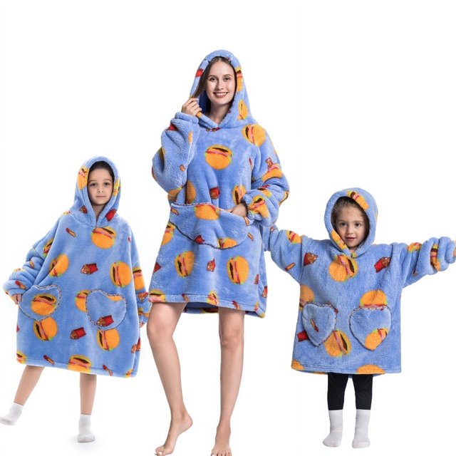 Sudadera con capucha y manta Sudadera cálida Jersey perezoso Manta de televisión Sudadera gruesa de gran tamaño