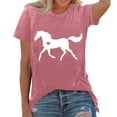 thumbnail image 1 of JIRNDf T-Shirt pour Femmes Hauts Tendance Mode Été Imprimé Ample Col Rond Manches Courtes Mignon T-Shirts Graphiques pour Femmes Chemises Rose m, 1 of 4