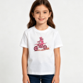 thumbnail image 2 of Girls Graphic Tees Pink Motocross Rider Cartoon Kids T Shirt Dirt Bike Sport Tee 100% Cotton Short Sleeve Soft Tops 4-13Y, 2 of 5