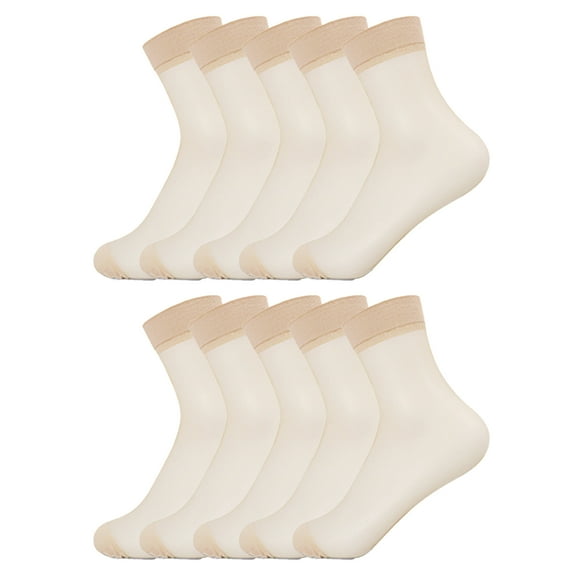 TELOLY 10 Pairs Sheer Socks，Nylon No Show Socks Womens，Crystal Summer Ankle Socks for Women