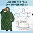 thumbnail image 4 of Oversized Wearable Blanket Hoodie,Green Christmas Tree Pattern Sherpa Blanket Hoodie with Super Pockets,Super Warm Fuzzy Pullover for Women & Men, 4 of 6