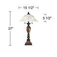 thumbnail image 5 of Kathy Ireland Traditional Table Lamps 27" Tall Set of 2 Aged Bronze Faux Marble Alabaster Glass Dome Shade for Living Room Bedroom, 5 of 5
