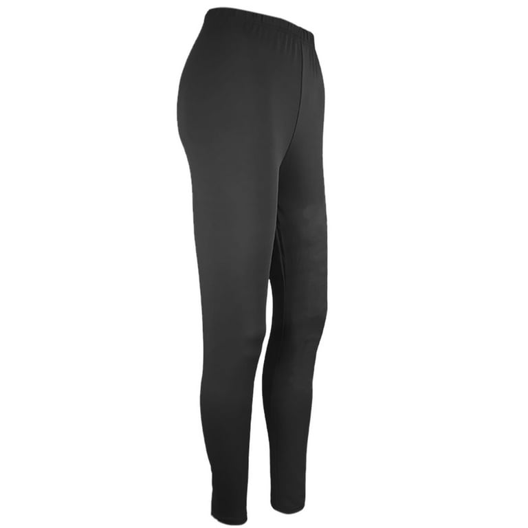 Jalioing Yoga Leggings for Women Stretch Elastic Waist Workout Pant Solid  Color Petite Leg Slim Athletic Pants (X-Large, Black)