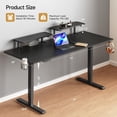 thumbnail image 2 of Standing Desk with 2 Adjustable Monitor Shelves, 71 x 24 Inches Electric Stand Up Desk with Memory Controller and Adjustable Height from 28-46 inches for Computer Workstations, Black, 2 of 14