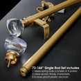 thumbnail image 4 of SKYPLUS LIVING 1 inch Window Curtain Rod with Acrylic Finials Set, Adjustable 72-144 in,Gold, 4 of 5
