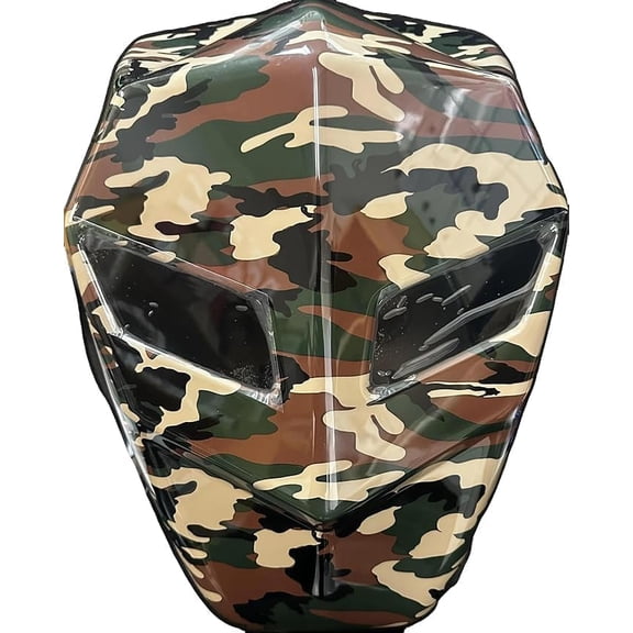 Smart LED Waterproof Motorcycle Backpack – Black Geometric Hard Shell and App-Controlled LED Display (Camouflage )