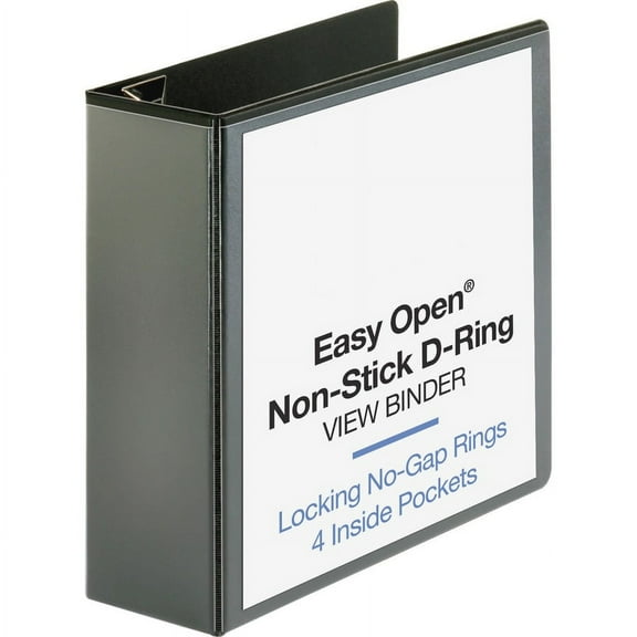 Business Source Locking D-Ring View Binder - 4" Binder Capacity - Letter - 8 1/2" x 11" Sheet Size - 775 Sheet Capacity - D-Ring Fastener(s) - 4 Insid | Bundle of 2 Each