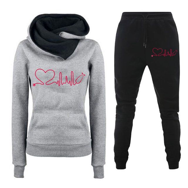 Bowake Womens Fall Winter Two Piece Outfits Sweatsuits Set Long Sleeve Hoodies Sweatshirt Pullover Sweatpants Tracksuits