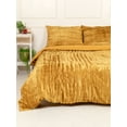 thumbnail image 4 of DecorAvenue Ultra-Luxe Crushed Velvet Duvet Cover, Boho Bedding UO Comforter Donna Cover, California King Size 3 Pieces Set 1 Comforter Cover and 2 Pillow Shams Gold Yellow Color, 4 of 5
