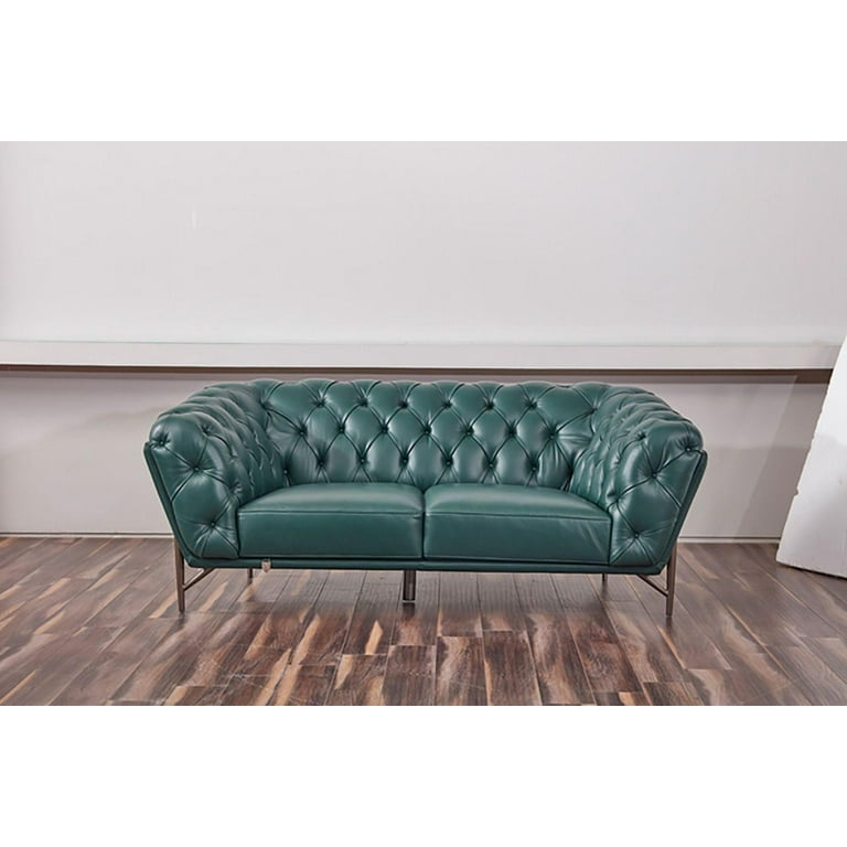 Hunter Green Sofa Leather Baci Living Room