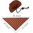 thumbnail image 5 of Pet Cowboy Hat & Bandana Set - Western Style Costume for Dogs/Cats, Pet Clothing Gift For Pet Mom, Adjustable Hat, 5 of 12