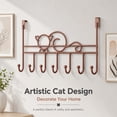 thumbnail image 5 of NOGIS Over The Door Hooks - Sturdy Metal Over Door Hanger Coat Rack with 7 Hooks for Bag, Coat, Towel, Hat, Robes, Scarves, Closet, Fits 1.77" Thick Door (Brown), 5 of 7