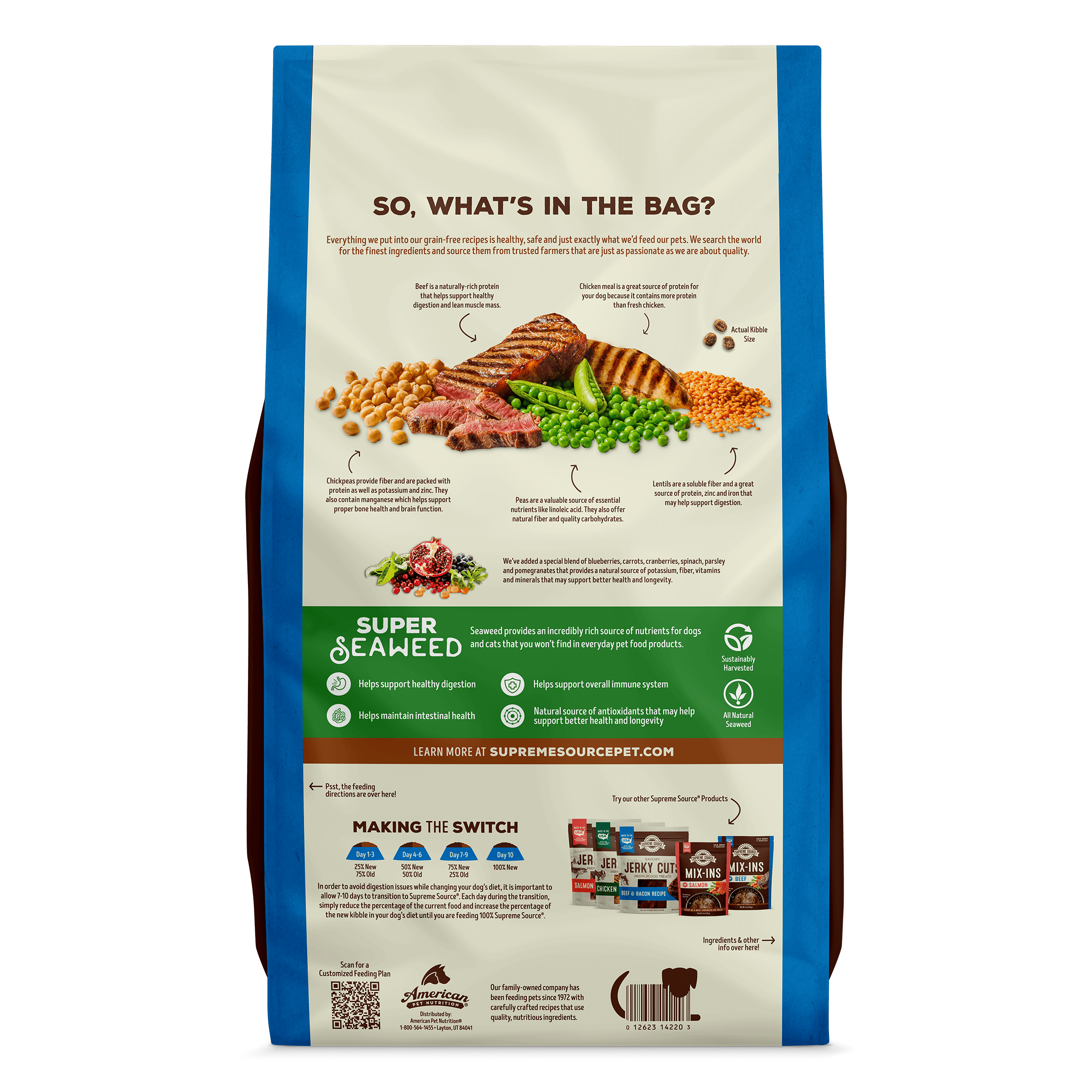 Supreme Source Grain-Free Beef, Chicken Meal & Lentil Recipe Dry Dog Food, 22lb Bag