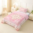 thumbnail image 2 of Homewish Bohemian Mandala Flowers Twin Comforter Sets,Pink Watercolor Gradient Bedding Set,Pink Reversible,2pcs,1 Comforter and 1 Pillowcase, 2 of 7