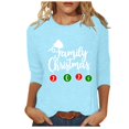 thumbnail image 2 of Aqestyerly Hauts de Noël pour Femmes Mode Féminine T-Shirt Imprimé de Noël Manches 3/4 Blouse Col Rond Hauts Décontractés, 2 of 5