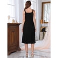 thumbnail image 4 of DARING DIVA Women's Lace Prom Straps Square Neck Sleeveless Midi Dress S Black, 4 of 6