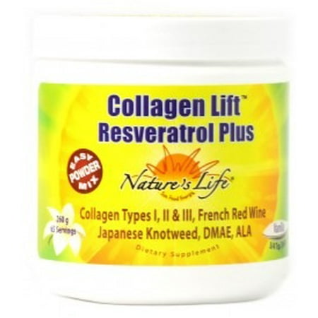 Collagène Lift Resveratrol Plus (vanille) Nature's Life 260 g Poudre