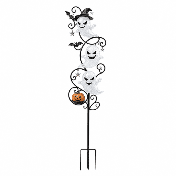 Halloween Solar Powered Ghost Garden Stake Lights, Waterproof LED Lights with Pumpkin Star for Pathway,Lawn,Patio and Halloween Holiday Decor
