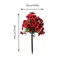 thumbnail image 3 of Doghiosgha 1 Pc 17.7 Inch Artificial Pansy Flower Stake Faux Outdoor Plants Pick for Garden Patio Yard Pathway Decor, Red, 3 of 7
