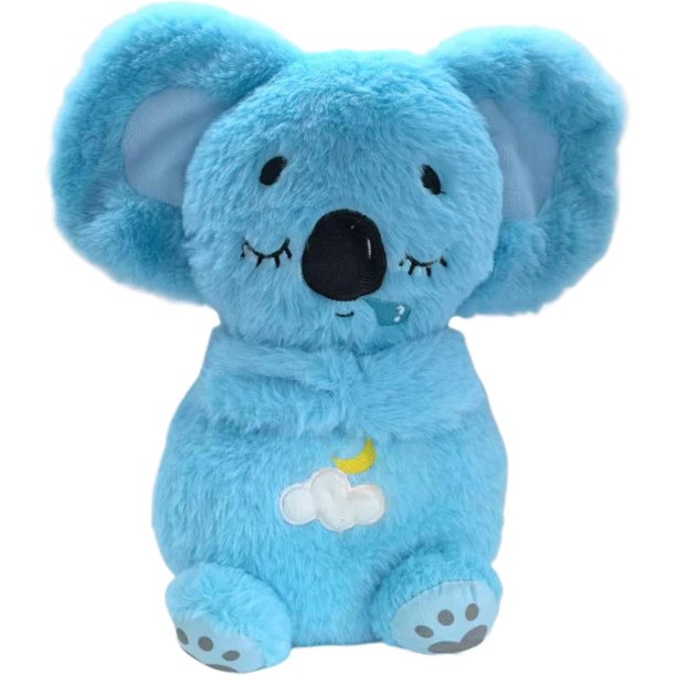 Peluche de koala que respira, peluche de koala que duerme, koala que duerme ajustable, peluche que respira con luces musicales, koala con movimiento de respiración rítmica, juguete de peluche que resp