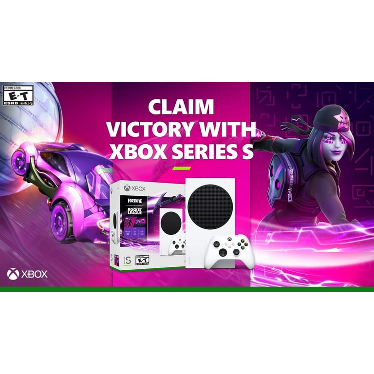 Microsoft Xbox Series S Fortnite & Rocket League Midnight Drive Pack Bundle  with Call of Duty: Black Ops Cold War Full Game and Mytrix Chat Headset 