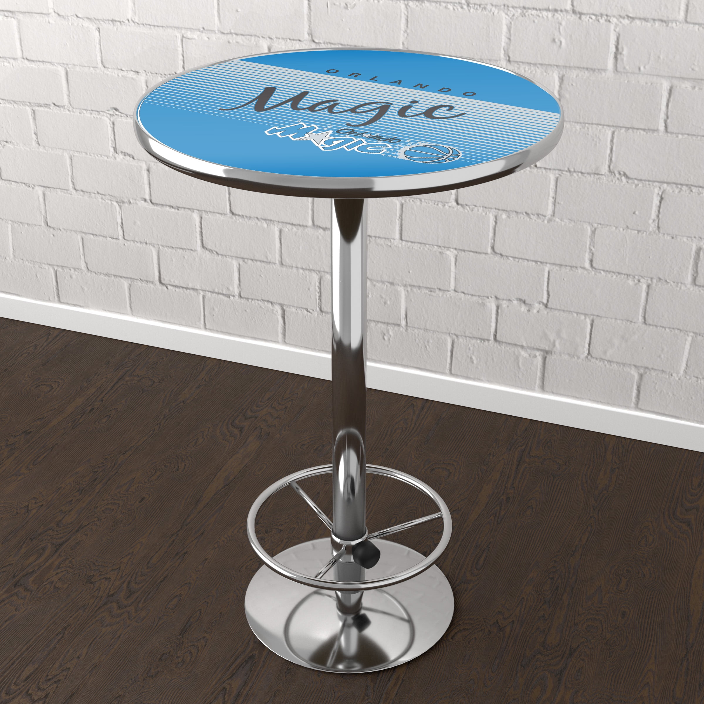Orlando Magic Hardwood Classics Bar Table with Adjustable Footrest and Acrylic Top