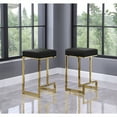 thumbnail image 2 of Dorrington Faux Leather Backless Counter Height Stool in Black/Gold (Set of 2), 2 of 2