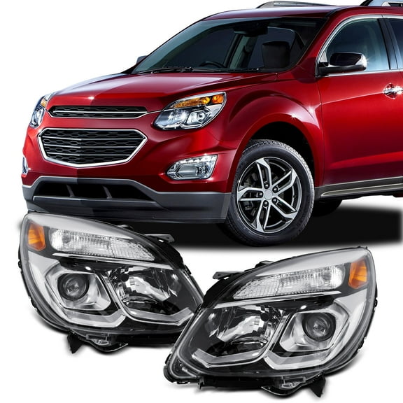 Headlight Assembly Fit for Chevy Equinox 2016 2017, Halogen Headlamp for Chevrolet Equinox 2016 2017 OE Style Replacement for GM2503424 GM2502424 Left Driver Side and Passenger Side