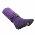 thumbnail image 3 of Top Moda Women's Shoes Comfort Boots, Slouch Mid-Calf Wide Flat Heel Round Toe Purple, Size 8, 3 of 3