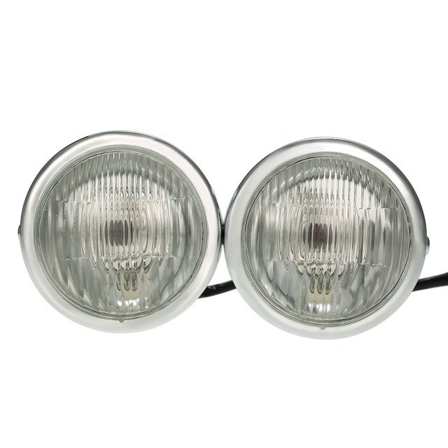 Accesorios de modificación de motocicleta 12v 55w CG125 faros retro faros universales GN faros Harley Prince, plateados ShuxiuWang 8390614276543