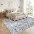 thumbnail image 4 of Janvonne Bohemian Area Rug, Low-pile Washable Non-Slip Boho Carpet for Living Room Bedroom Nursery,Pet Friendly，Home Decoration,Blue Grey, 5'x7', 4 of 8