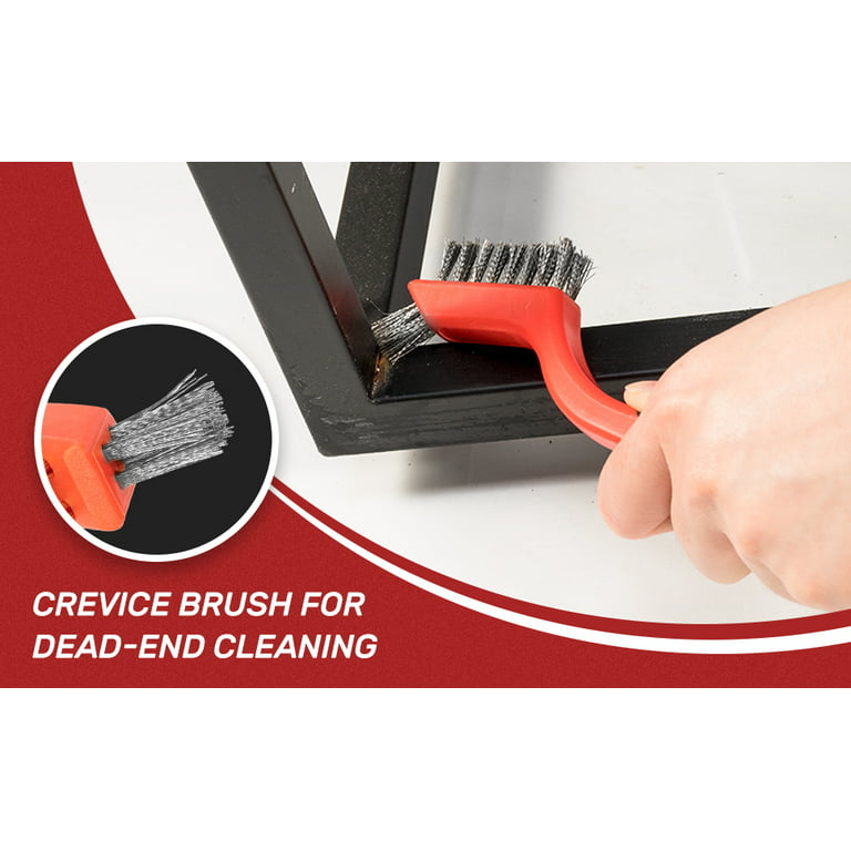 Set of 3 Crevice Cleaning Brush Hard Bristled, Small Handle