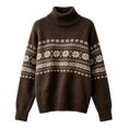 thumbnail image 4 of Fair Isle Sweater Women Crewneck Vintage Pullover Cable Knit Top, M, 4 of 4