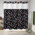 thumbnail image 6 of No Hook Shower Curtain, Colorful Polka Dot Shower Curtains for Bathroom with See Through Top Window, Modern Minimalist Geometric Black Waterproof & Washable Bath Curtain Long 72"x78", 6 of 9