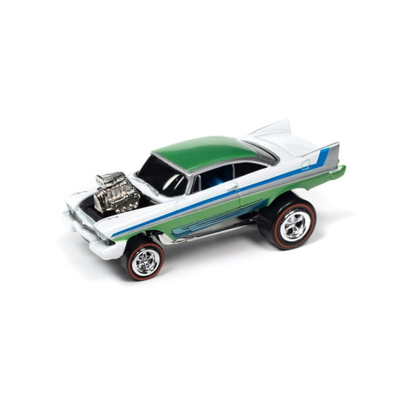 1958 Plymouth Fury , Green - Johnny Lightning JLSP251/24B - 1/64 Scale Diecast Model Car