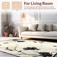 thumbnail image 2 of ODIKA 5'x7' Machine Washable Non-Slip Area Rug, Modern Stylized Bloom Floor with Bold Petal High Traffic Rug, Black, 121875, 2 of 7