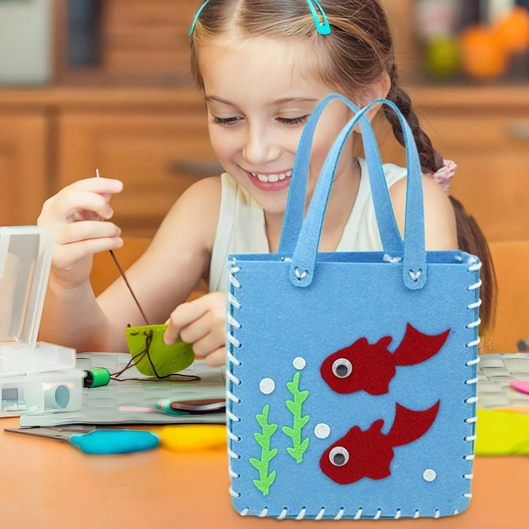 Easy Hand Sewn Bag Non-Woven Cloth Handbag DIY Craft Kit Hand-Sewn