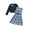 Blue, variant on PureChapter Girls' Clothing Sets Long Sleeve Ribbed Cardigan & Plaid Sleeveless Pleated Dress 2-Piece Fall Outfit with Belt & Bow 11-12 Years