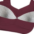 thumbnail image 7 of VISALY Bras for Older Women No Underwire Lace Push Up Wireless Bra Seamless Bras Full Coverage Bralettes Lift Everyday Bras with Wide Shoulder Strap Wine Xxl, 7 of 7