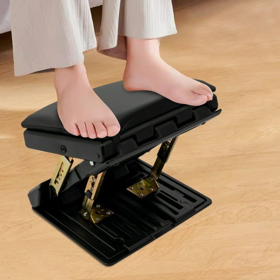 4 Levels Expanded Footstool Foot Rest Pad Black Ergonomic Foldable Footrest for Outdoor Activities Picnics Camping Cars