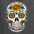 thumbnail image 5 of Wild Bobby Day Of The Dead Sugar Skull Pop Culture Unisex Crewneck Graphic Sweatshirt, Heather Black, X-Large, 5 of 5