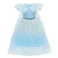 thumbnail image 3 of IBTOM CASTLE Girls Ice Queen Elsa Princess Dress Sequin Snow Cloak Kids Halloween Party Cosplay Christmas Carnival Fancy Dress Up 3-4 Years Gradient Blue, 3 of 8
