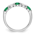 thumbnail image 2 of Solid 14k White Gold Diamond Emerald Green May Gemstone Wedding Band Ring Size 6 (.306 cttw.), 2 of 8