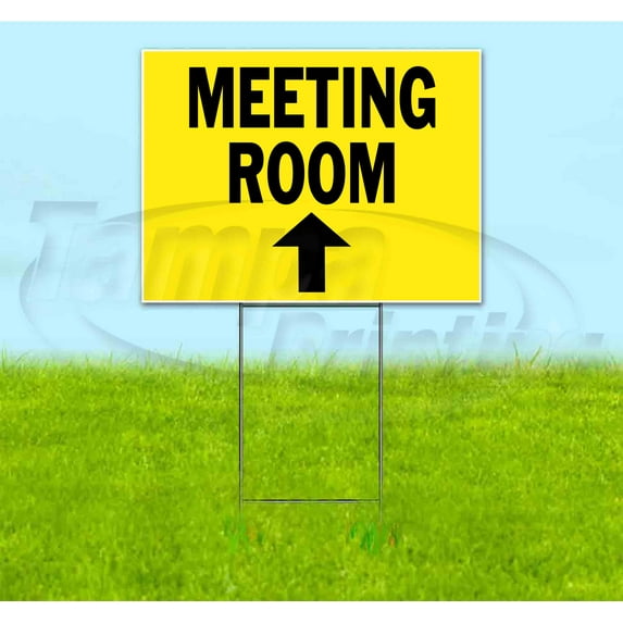 Meeting Room Up (18" x 24") Yard Sign, Includes Metal Step Stake