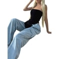 thumbnail image 3 of Women Sexy Strapless Tube Top Summer Sleeveless Slit Bandeau Y2k Slim Fit Tank Bustier Top, 3 of 6