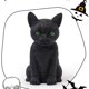 thumbnail image 5 of Cifras Adorno de plástico para Halloween, gato negro con ojos verdes, 1 unidad, tamaño pequeño, para escritorio JASKFLY, 5 of 9
