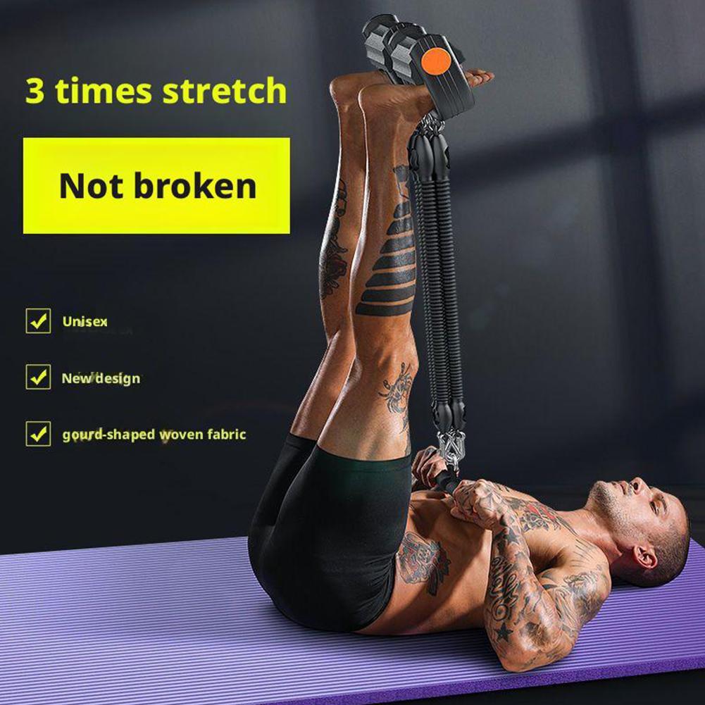 2025 Upgraded 4-Strand Resistance Band Set with Pedal and Handle 100 lbs Adjustable Pull Rope for Home Gym Full Body Workout