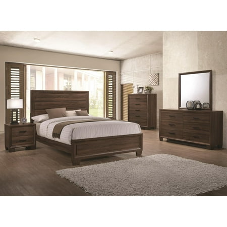 Bedroom Furniture Medium Brown Eastern King Size Bed Panel ...