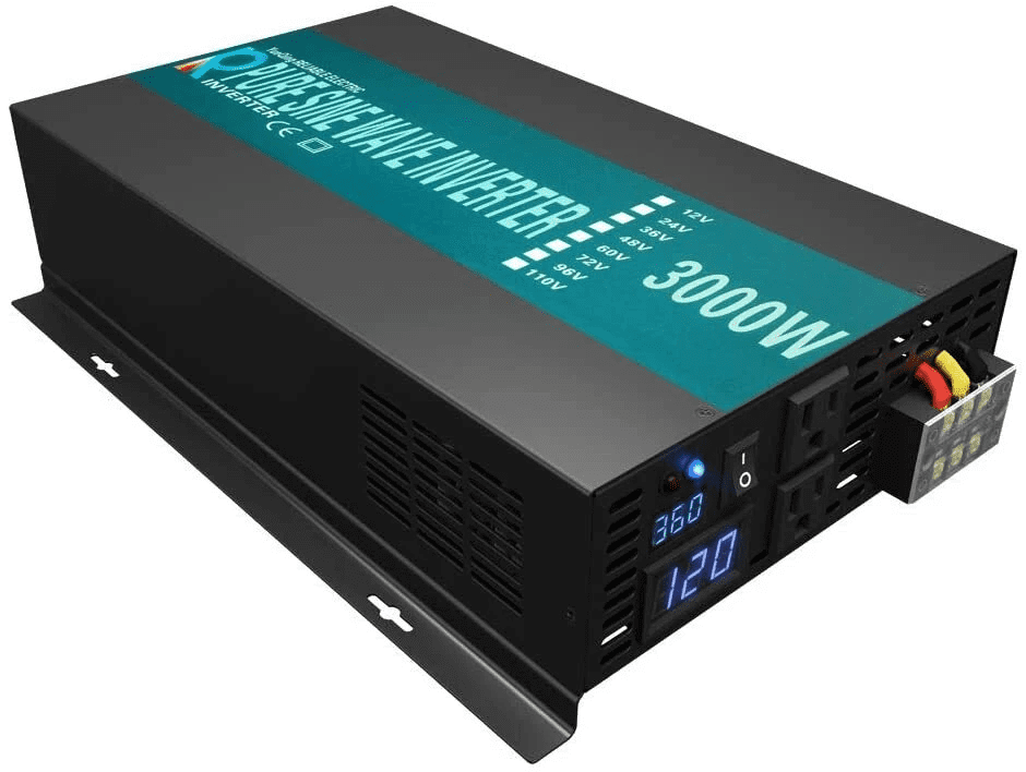 WZRELB 3000watt Pure Sine Wave Inverter 36V DC to 120V AC 60HZ with LED Display Wireless Remote Controller Car Inverter Generator (RBP300036VCRT)