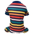 thumbnail image 2 of Visland Puppy Clothes Round Neck Striped Casual Wear Dog Jumpsuit Shirt Pet Pajamas for Small Medium Dogs, 2 of 8